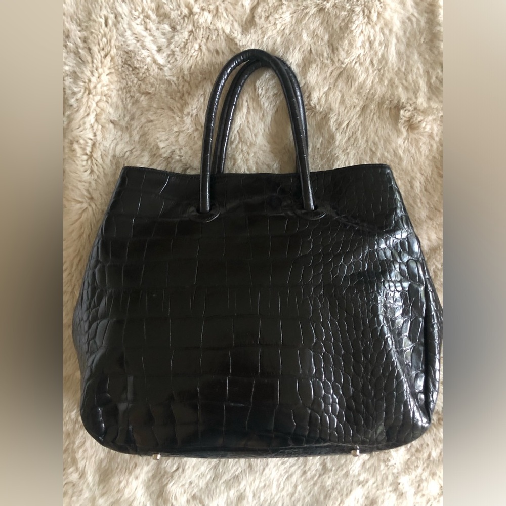 Furla leather hand bag black